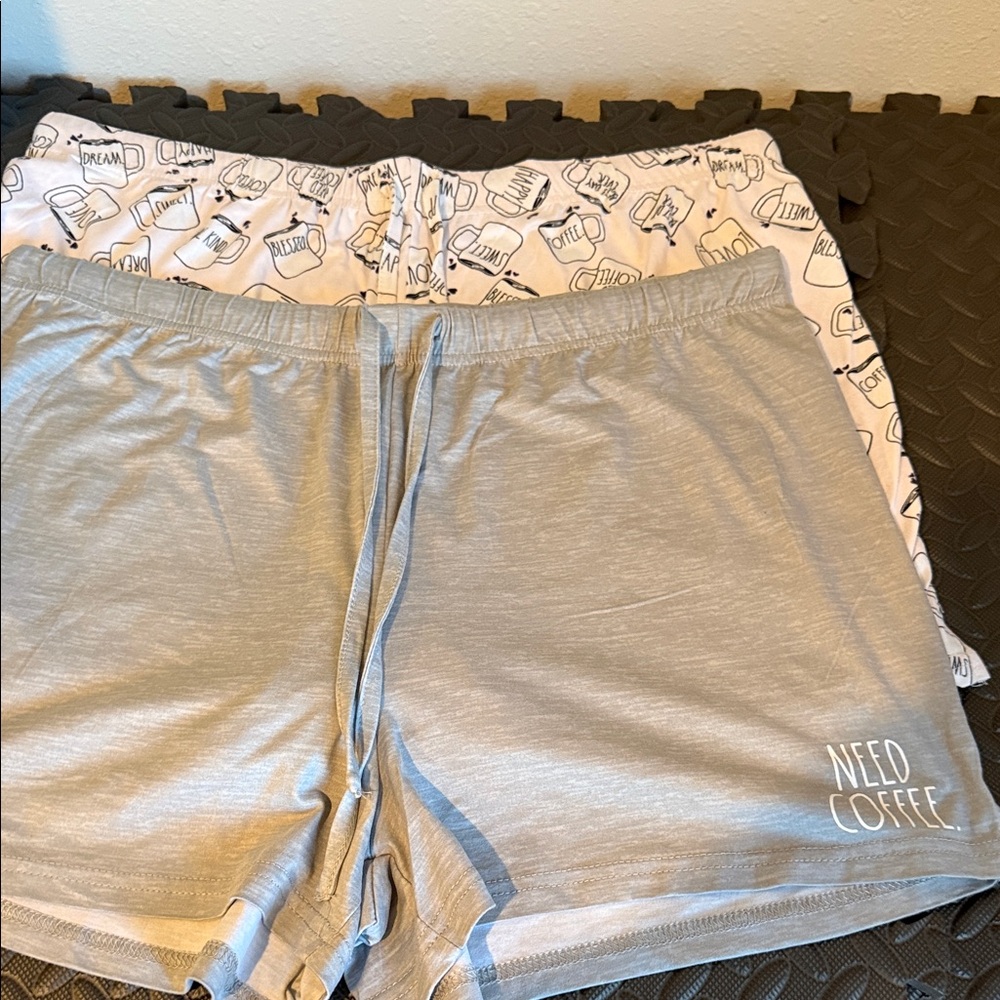 Rae Dunn Black and White Coffee Mug Shorts 2 pieces